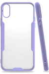 Apple iPhone X Kılıf Platin Silikon - Lila