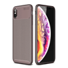 Apple iPhone XS Max Kılıf Auto Focus Karbon Kapak - Kahverengi