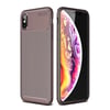 Apple iPhone XS Max Kılıf Auto Focus Karbon Kapak - Kahverengi
