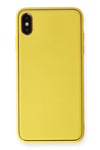 Apple iPhone XS Max Kılıf Coco Deri Silikon Kapak - Sarı