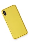 Apple iPhone XS Max Kılıf Coco Deri Silikon Kapak - Sarı