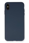 Apple iPhone XS Max Kılıf Nano içi Kadife Silikon - Lacivert