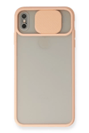 Apple iPhone XS Max Kılıf Palm Buzlu Kamera Sürgülü Silikon - Pembe