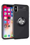 Apple iPhone XS Max Kılıf Range Yüzüklü Silikon - Siyah