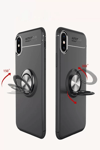 Apple iPhone XS Max Kılıf Range Yüzüklü Silikon - Mavi
