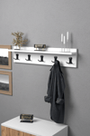 Askılık Duvar Elbise Askılığı Portmanto 80 Cm Beyaz Düz