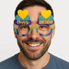 Cupcake Temalı Doğum Günü Renkli Karton Happy Birthday Gözlüğü 6 Adet