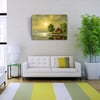 Dolunay ve Göl kenarındaki Ev Yağlıboya Kanvas Tablo 50 x 70