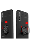 Huawei P Smart S Kılıf Range Yüzüklü Silikon - Siyah