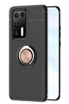 Huawei P40 Kılıf Range Yüzüklü Silikon - Siyah-Gold