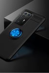 Huawei P40 Pro Kılıf Range Yüzüklü Silikon - Siyah-Mavi