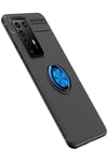 Huawei P40 Pro Kılıf Range Yüzüklü Silikon - Siyah-Mavi
