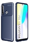 Huawei Y6P Kılıf Auto Focus Karbon Kapak - Lacivert