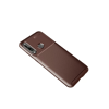 Huawei Y6P Kılıf Auto Focus Karbon Kapak - Kahverengi