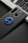 Huawei Y6P Kılıf Range Yüzüklü Silikon - Siyah-Mavi