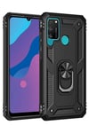 Huawei Y6P Kılıf Sofya Yüzüklü Silikon Kapak - Siyah