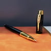 Öğretmenler Günü Özel Siyah Deri Defter Ve Metal Roller Kalem Hediye Seti