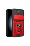 Realme 11 Pro Kılıf Pars Lens Yüzüklü Silikon - Kırmızı