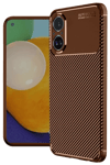 Realme 12 Lite Kılıf Auto Focus Karbon Kapak - Kahverengi