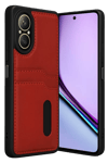 Realme 12 Lite Kılıf Sara Kartvizitli Deri Kılıf - Kırmızı