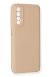 Realme 7 Kılıf Nano içi Kadife Silikon - Pudra