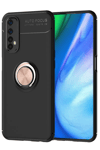 Realme 7 Kılıf Range Yüzüklü Silikon - Siyah-Gold