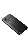 Realme C21 Kılıf Auto Focus Karbon Kapak - Siyah