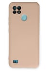 Realme C21 Kılıf Nano içi Kadife Silikon - Pudra