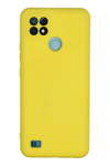 Realme C21 Kılıf Nano içi Kadife Silikon - Sarı