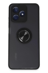 Realme C53 Kılıf Montreal Yüzüklü Silikon Kapak - Siyah