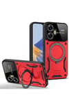 Realme C55 Kılıf Joy Lens Standlı Kapak - Kırmızı