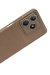 Realme C61 Kılıf Auto Focus Karbon Kapak - Kahverengi