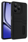 Realme Note 50 4G Kılıf Sara Kartvizitli Deri Kılıf - Siyah
