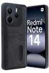 Redmi Note 14 4G Kılıf Sara Kartvizitli Deri Kılıf - Siyah