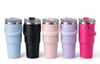 Renkli 900 ml Taşıma Kulplu Paslanmaz Çelik Termos Mug Bardak