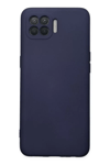 Reno 4 Lite Kılıf Nano içi Kadife Silikon - Lacivert