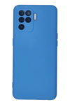 Reno 5 Lite Kılıf Nano içi Kadife Silikon - Mavi