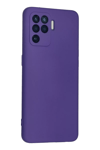 Reno 5 Lite Kılıf Nano içi Kadife Silikon - Mor
