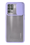Reno 5 Lite Kılıf Palm Buzlu Kamera Sürgülü Silikon - Lila