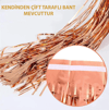 Rose Gold Püsküllü Kapı Perdesi