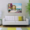 Sahildeki Sarmaşıklı Ev Yağlıboya Kanvas Tablo 50 x 70