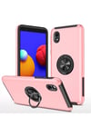 Samsung Galaxy A01 Core Kılıf Elit Yüzüklü Kapak - Pembe