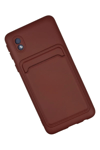Samsung Galaxy A01 Core Kılıf Kelvin Kartvizitli Silikon - Bordo