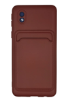 Samsung Galaxy A01 Core Kılıf Kelvin Kartvizitli Silikon - Bordo