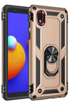 Samsung Galaxy A01 Core Kılıf Sofya Yüzüklü Silikon Kapak - Gold