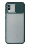 Samsung Galaxy A02 Kılıf Palm Buzlu Kamera Sürgülü Silikon - Yeşil
