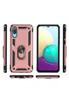 Samsung Galaxy A02 Kılıf Sofya Yüzüklü Silikon Kapak - Rose