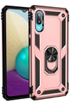 Samsung Galaxy A02 Kılıf Sofya Yüzüklü Silikon Kapak - Rose