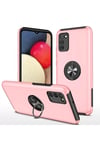 Samsung Galaxy A02S Kılıf Elit Yüzüklü Kapak - Pembe