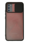 Samsung Galaxy A02S Kılıf Palm Buzlu Kamera Sürgülü Silikon - Siyah